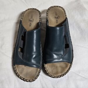 Duck Head Shelly Slip-on Comfort Sandals In Teal Size 7 Leather